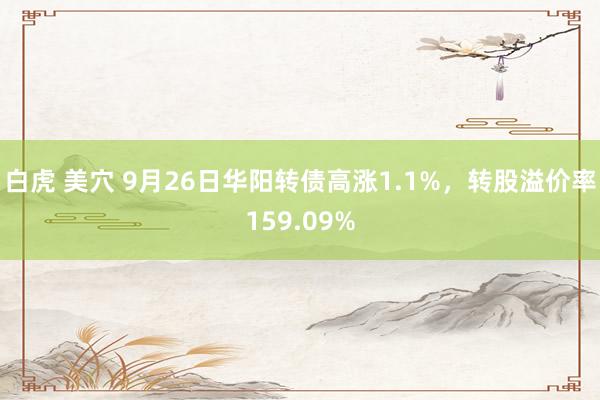 白虎 美穴 9月26日华阳转债高涨1.1%，转股溢价率159.09%