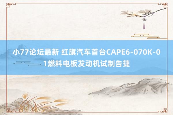 小77论坛最新 红旗汽车首台CAPE6-070K-01燃料电板发动机试制告捷