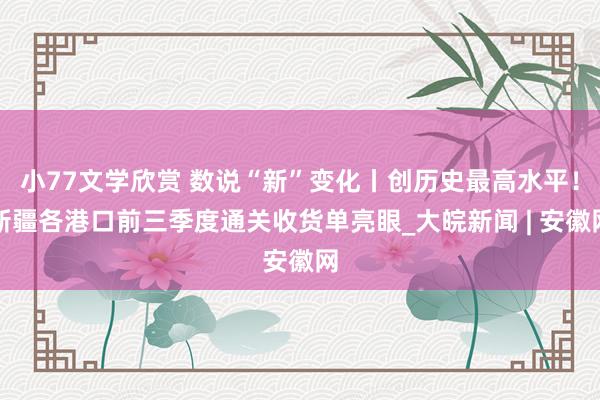 小77文学欣赏 数说“新”变化丨创历史最高水平！新疆各港口前三季度通关收货单亮眼_大皖新闻 | 安徽网