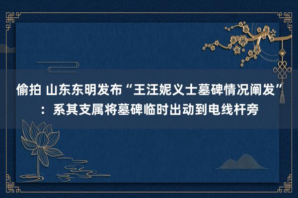 偷拍 山东东明发布“王汪妮义士墓碑情况阐发”：系其支属将墓碑临时出动到电线杆旁