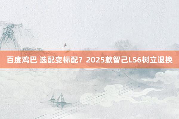 百度鸡巴 选配变标配？2025款智己LS6树立退换