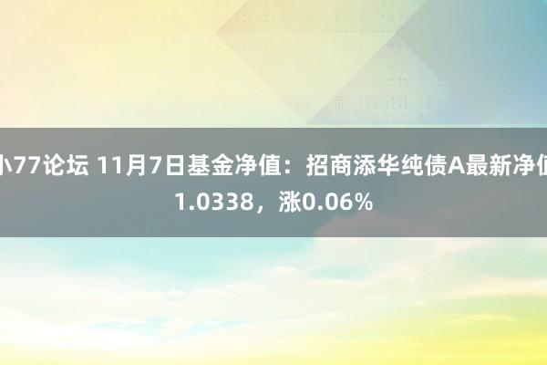 小77论坛 11月7日基金净值：招商添华纯债A最新净值1.0338，涨0.06%