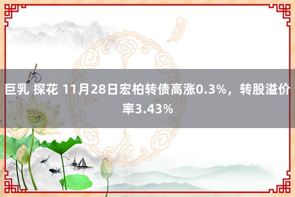 巨乳 探花 11月28日宏柏转债高涨0.3%，转股溢价率3.43%