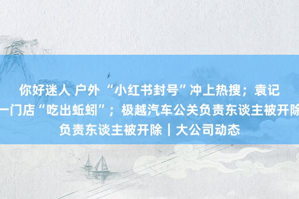 你好迷人 户外 “小红书封号”冲上热搜；袁记云饺复兴北京一门店“吃出蚯蚓”；极越汽车公关负责东谈主被开除｜大公司动态