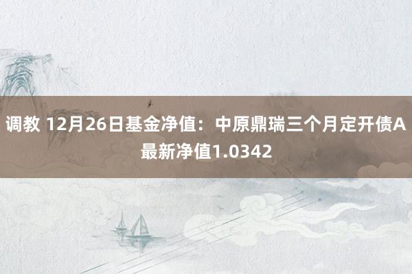 调教 12月26日基金净值：中原鼎瑞三个月定开债A最新净值1.0342