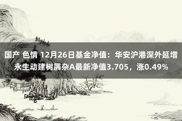 国产 色情 12月26日基金净值：华安沪港深外延增永生动建树羼杂A最新净值3.705，涨0.49%