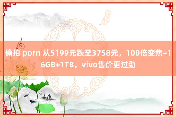 偷拍 porn 从5199元跌至3758元，100倍变焦+16GB+1TB，vivo售价更过劲