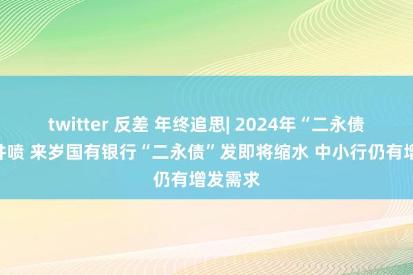 twitter 反差 年终追思| 2024年“二永债”刊行井喷 来岁国有银行“二永债”发即将缩水 中小行仍有增发需求