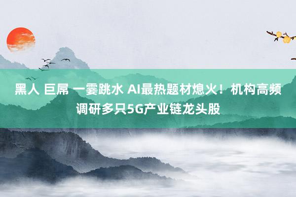 黑人 巨屌 一霎跳水 AI最热题材熄火！机构高频调研多只5G产业链龙头股