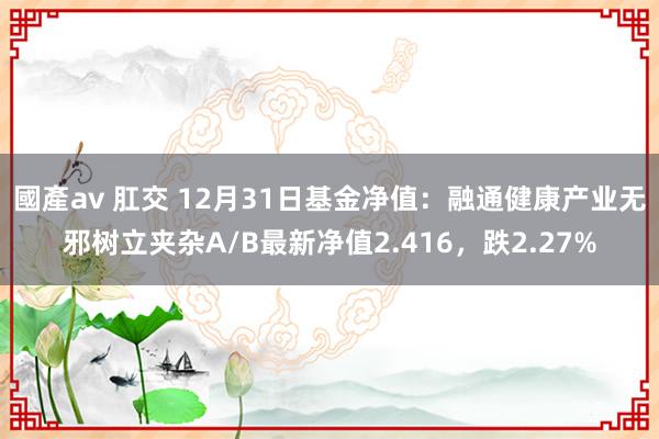 國產av 肛交 12月31日基金净值：融通健康产业无邪树立夹杂A/B最新净值2.416，跌2.27%