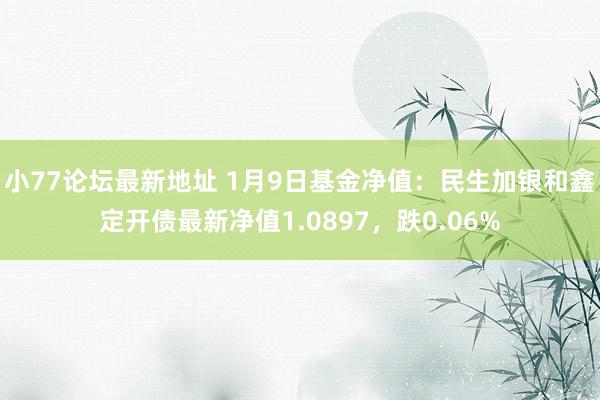 小77论坛最新地址 1月9日基金净值：民生加银和鑫定开债最新净值1.0897，跌0.06%