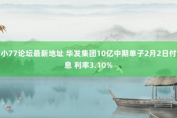 小77论坛最新地址 华发集团10亿中期单子2月2日付息 利率3.10%